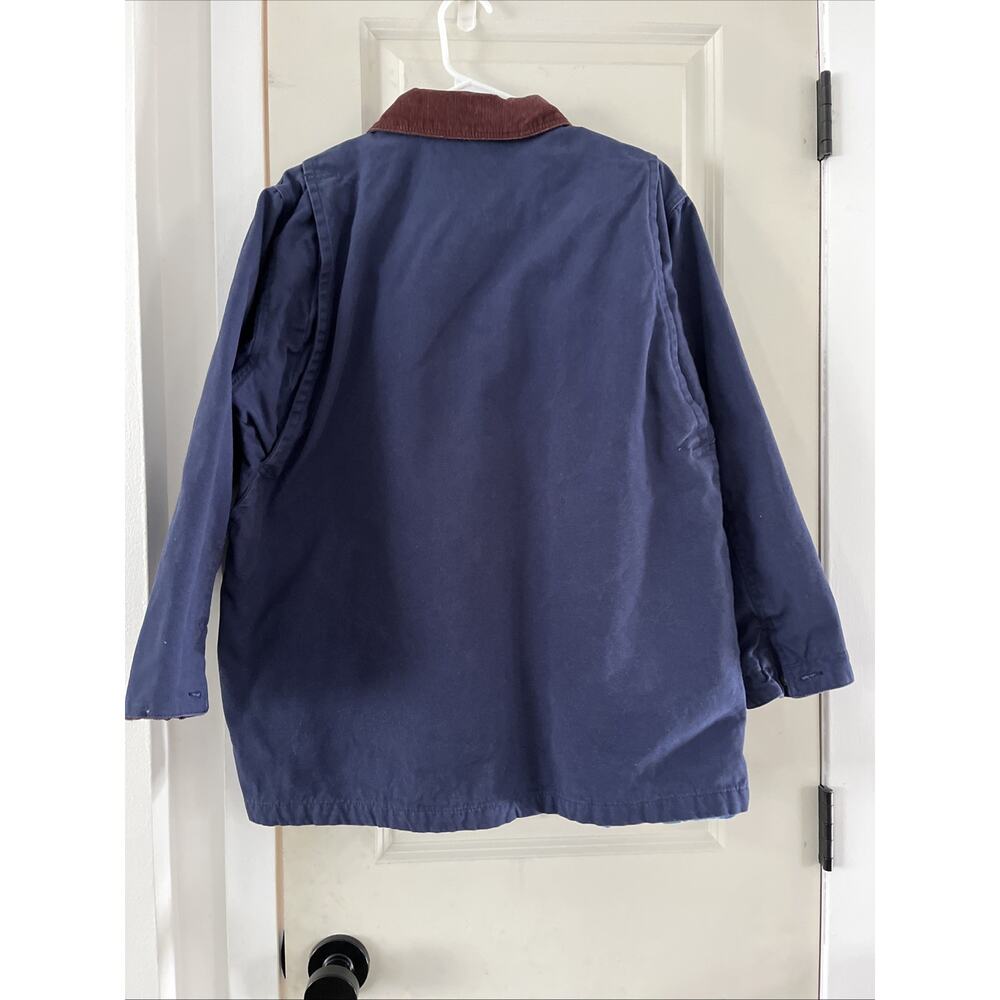 VTG Faded Glory Navy Corduroy Collar Plaid Lined Barn Jacket Women Medium - Picture 2 of 11